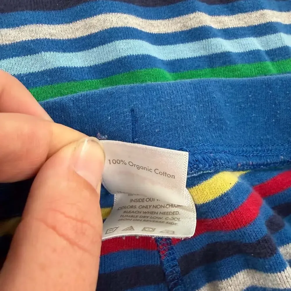 Hanna Andersson Kid's Striped Long John Pajama Set Rainbow Size S/M